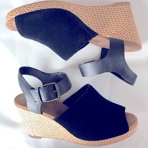 TOMS Wedge sandals leather suede